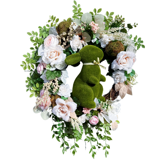 Green Bunny Grapevine Wreath